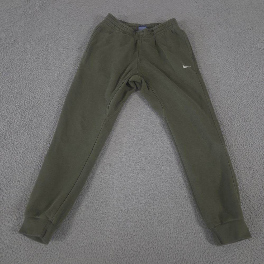 Nike Sweatpants Mens Medium Olive Sportswear Club Fleece Jogger Leg Cotton Blend